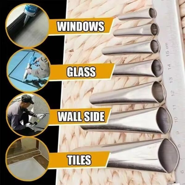 14PCS Stainless Steel Caulk Nozzle Set
