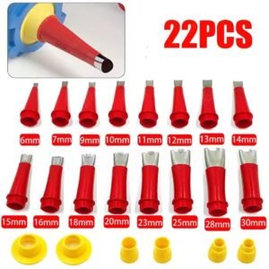 22PCS Stainless Steel Caulk Nozzle Pack